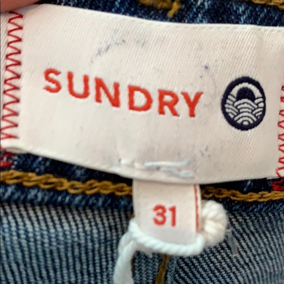 SUNDRY High Waist Rainbow Pocket Cropped Jeans - Picture 7 of 13